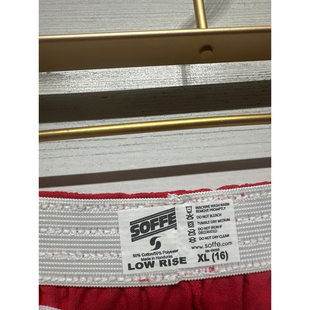 Soffe Athletic Shorts Girls XL (16) Red Low Rise Cotton Blend NWT - Picture 2 of 3